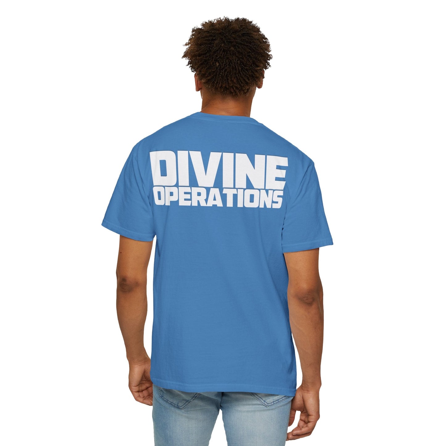 Blu – Mission Type: Cyber Intelligence & Tech Warfare T-Shirt - The Divine Operations